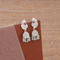 Silver Finish Peacock Jhumka Earrings – Elegant Traditional Design