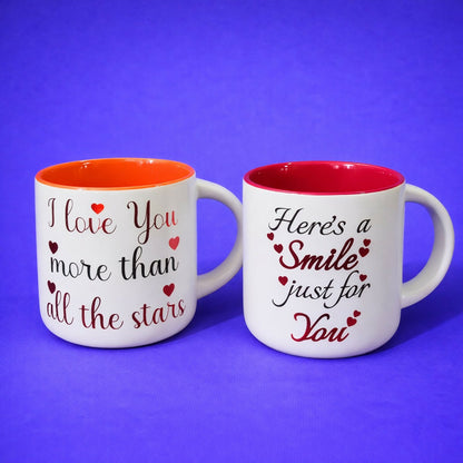 Printed Ceramic Coffee Mug with Gift Box Romantic Theme Cup