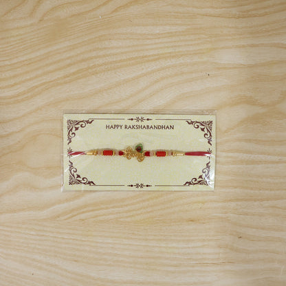 Krishna Naam Devnagari with Peacock Feather Rakhi