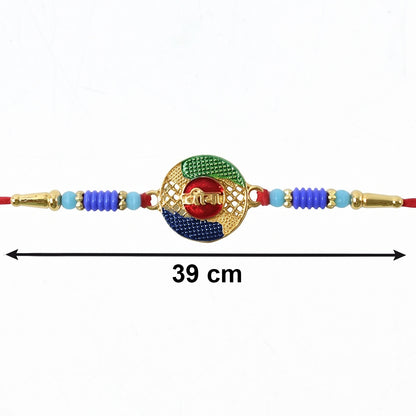 Bright and festive Designer Veera Rakhi for Raksha Bandhan
