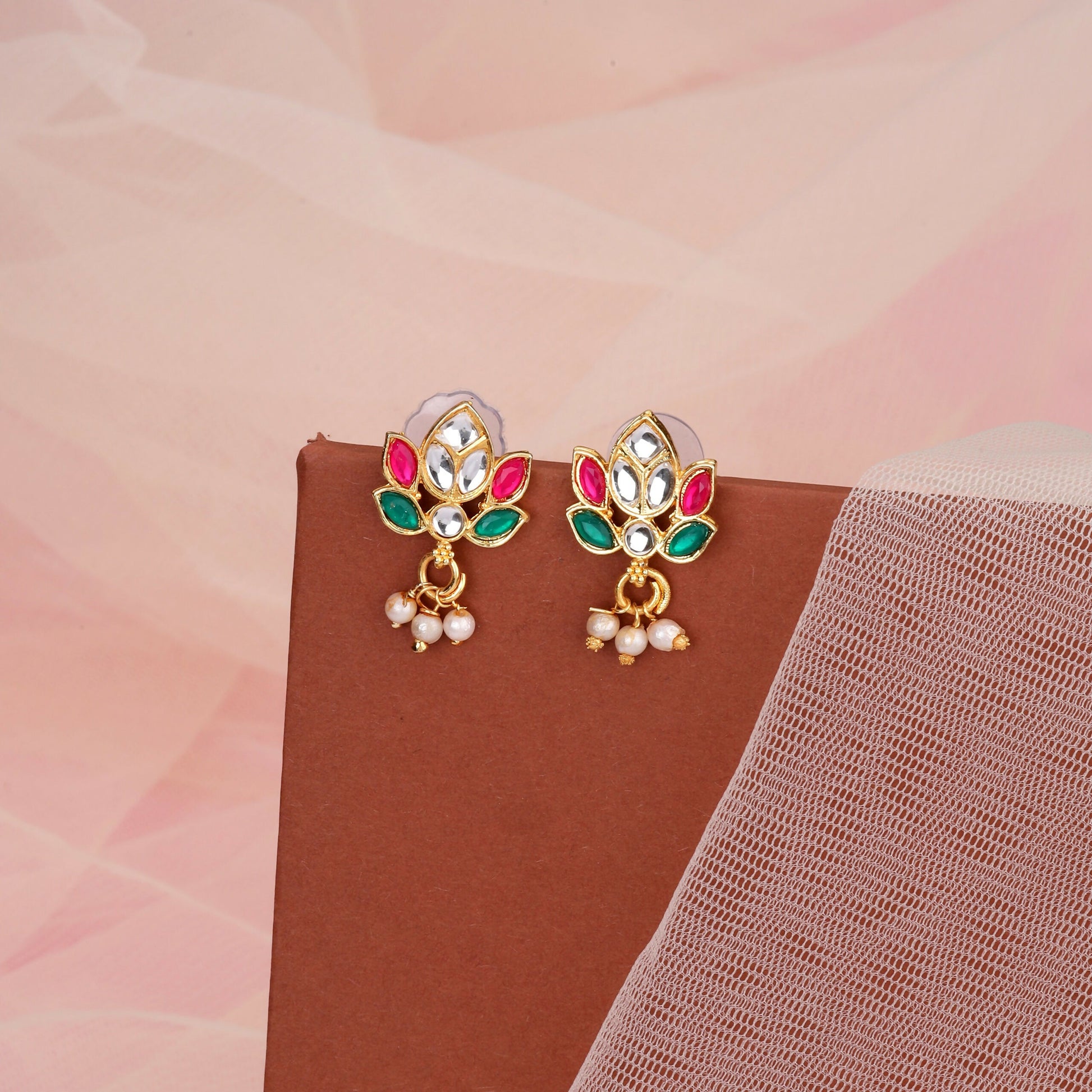 Modern Gold Pave Crystal Teardrop Choker Set