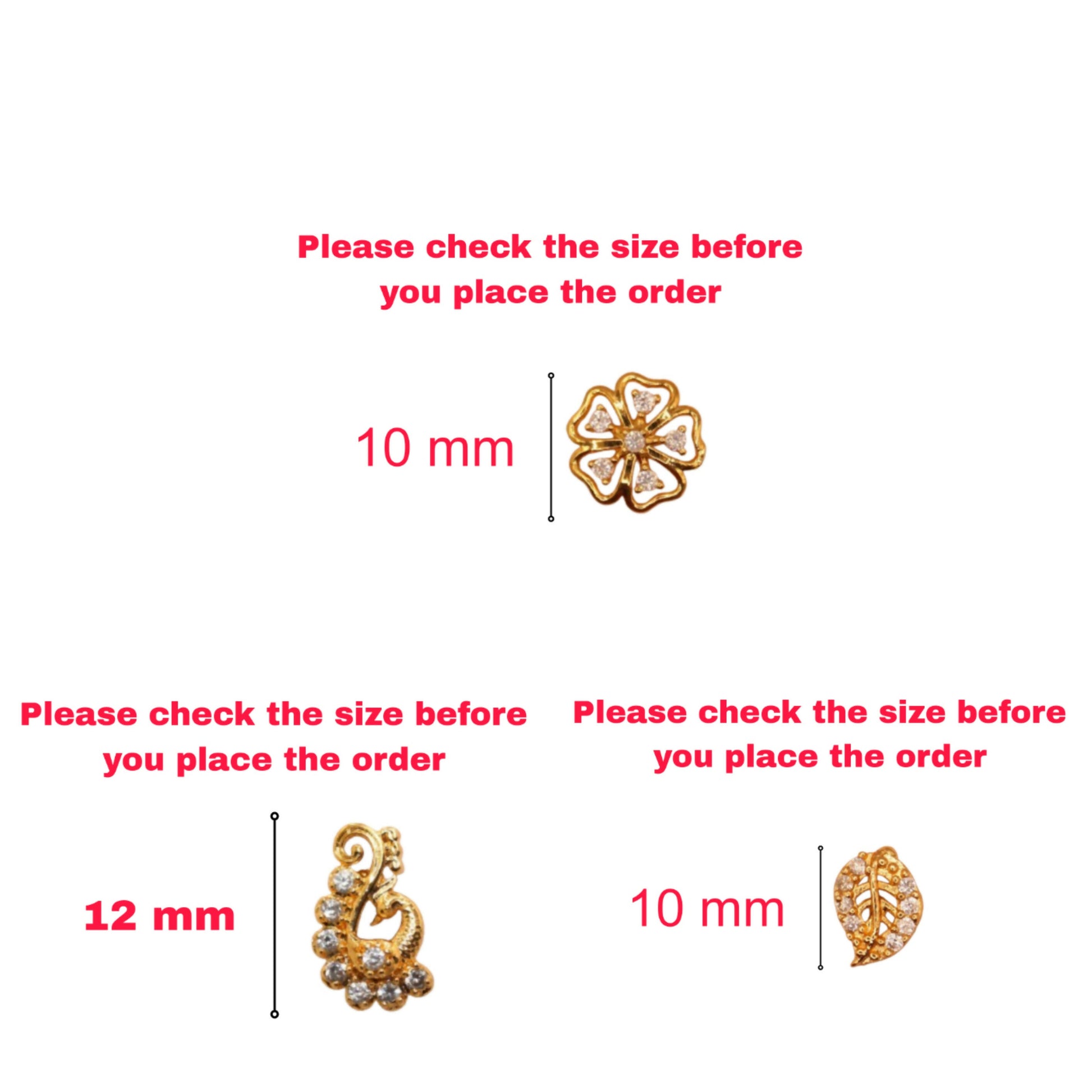 Gold Plated AD Stud Earrings Combo Set of 3 for Women & Girls