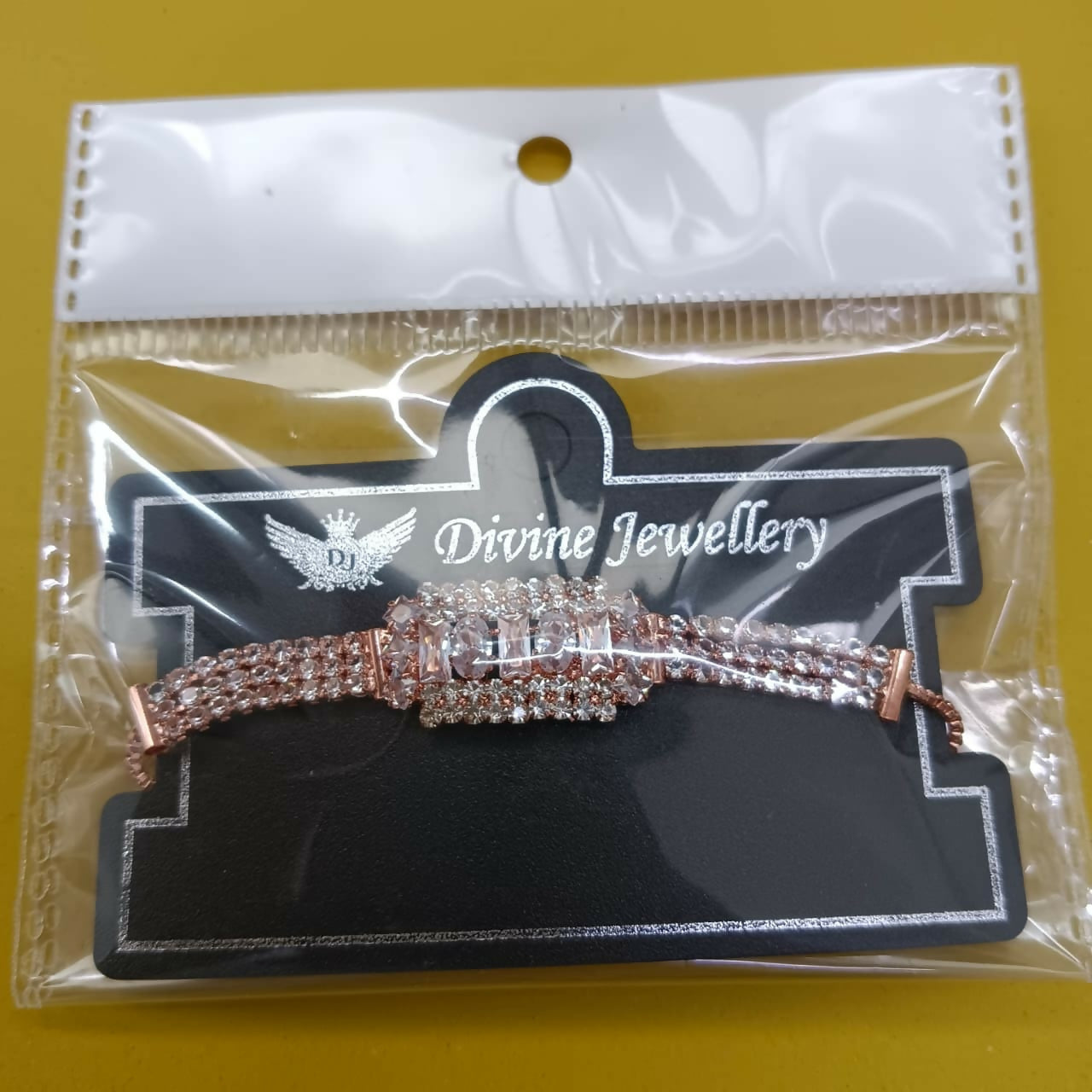 Rose Gold Plated Ad Stone Adjustable Bracelet