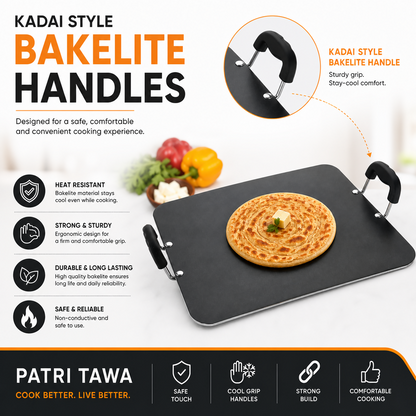 Close-up of Greblon non-stick surface on Vikas Patri Tawa