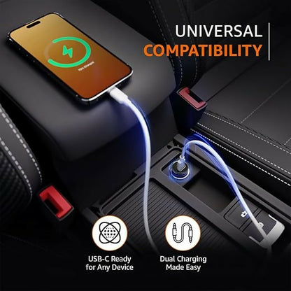 Uniteq ClearX 125W Dual Port Fast Car Charger Type-C PD USB (Black)