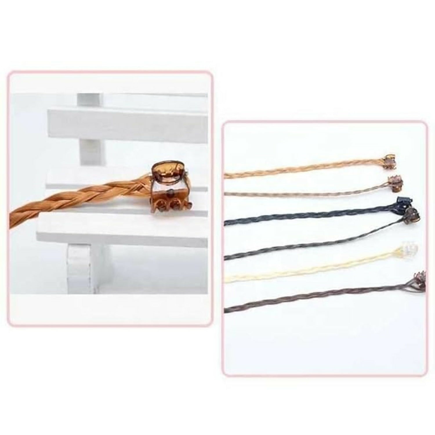 Clip-On Hair Braid Extensions for Girls | Natural Look Styling Accessories Pack of 6