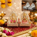 Decorative silver Singhasan Set for Home Temple, Pooja Mandir & Idol Placement