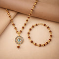 Rudraksha Necklace & Bracelet Set – Elegant Spiritual Wear for Positivity