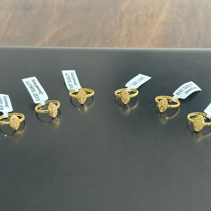 Elegant Gold-Tone Designer Ring – Pack of 6 (Mix Collection)