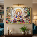Lord Ganesha Wall Art Frame – Luxurious Golden Finish for Home