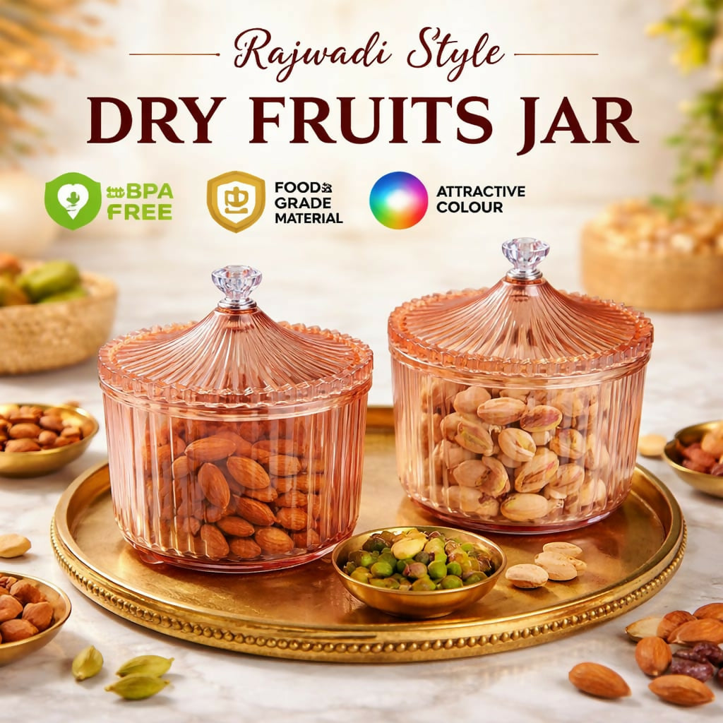 Close-up of airtight royal lid on diamond cut dry fruit jar