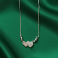Double Heart Pendant Necklace – Elegant Silver Jewelry for Women