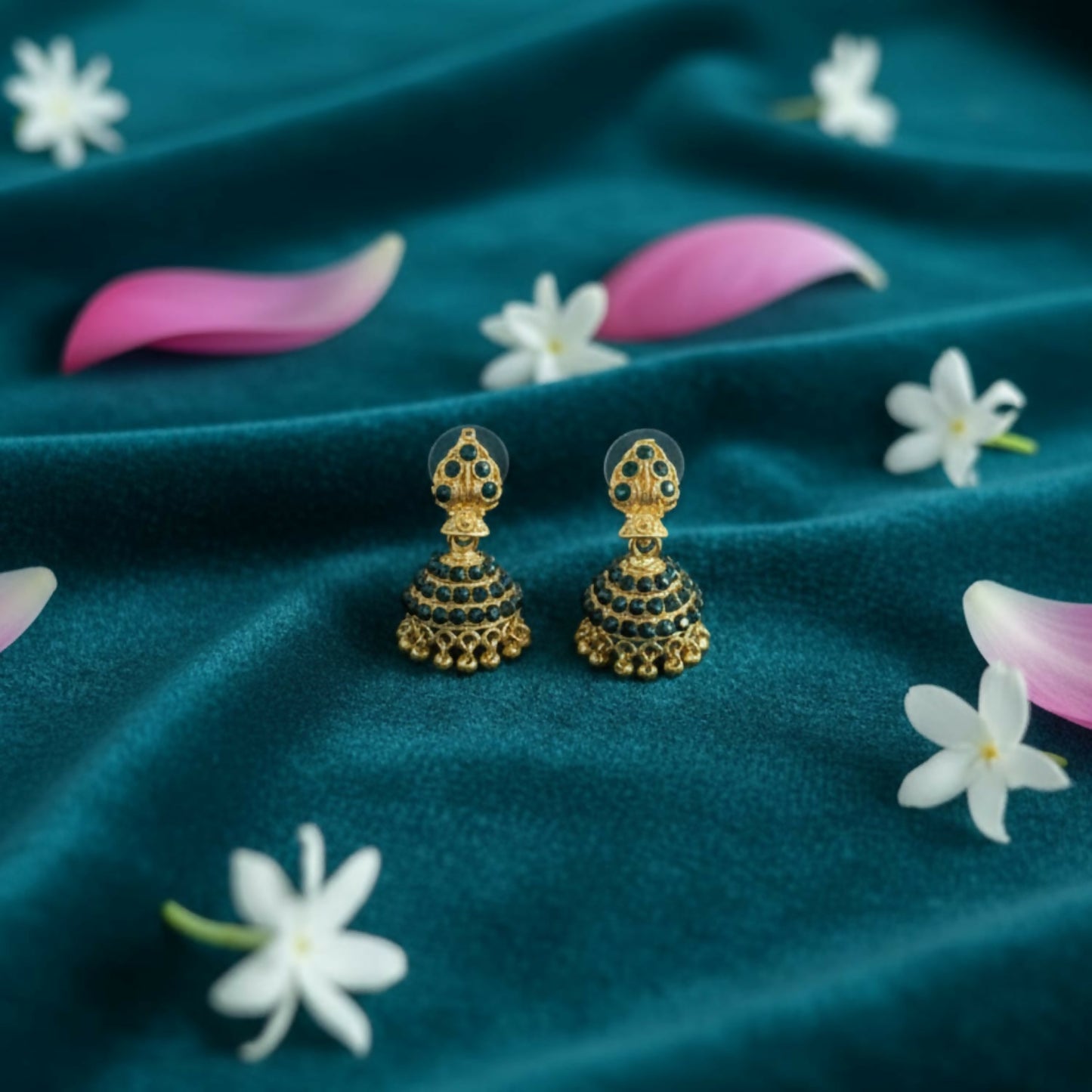 Antique Style Golden Jhumka Earrings | Women Ethnic Jewellery