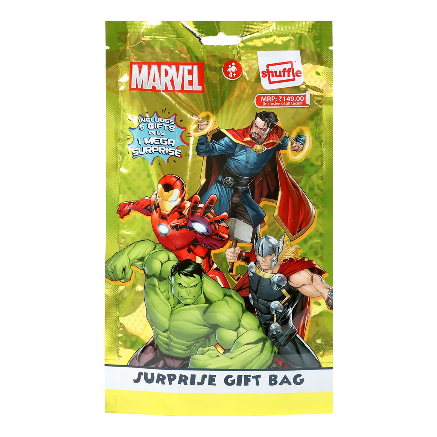 Marvel Surprise Gift Bag – Sticker Sheets, Puzzles, Activity Cards & Wristband for Kids