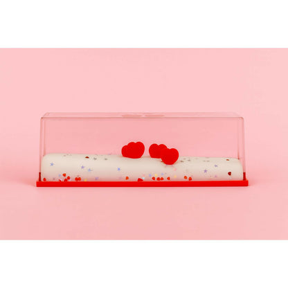 Romantic Heart Tabletop Showpiece in Transparent Display Box with Glitter & Star Confetti – Elegant Love-Themed Decorative Piece for Desk, Table, Bedroom, Anniversary, Wedding & Valentine’s Day Gifting