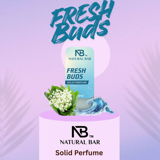 Natural Bar Fresh Buds Solid Perfume | Alcohol Free Cologne for Men & Women | Strong & Lasting Fragrance | Gifting Set for Him & Her