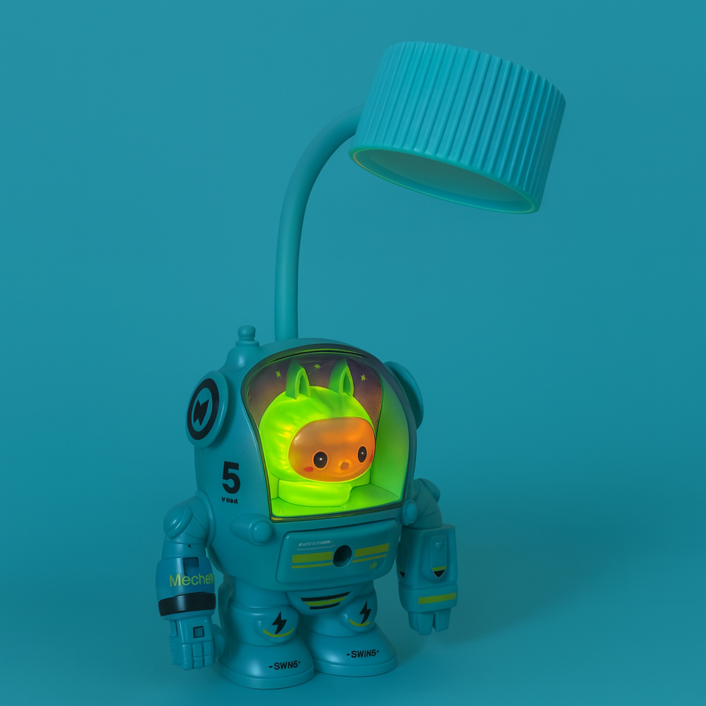 Astronaut Robot Desk Lamp with LED Light, USB Rechargeable Study Lamp