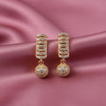 CZ Studded Designer Drop Earrings – Elegant Party Wear for Women