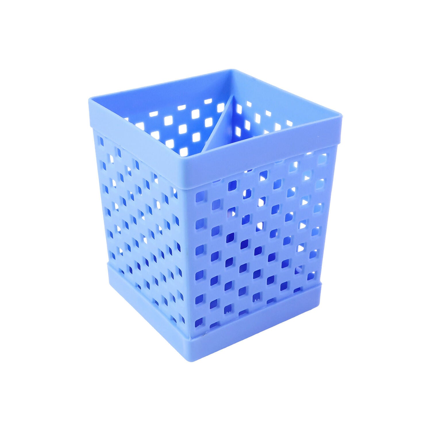 Square Pen Stand for Desk Organization with Open Design for Pens, Pencils and Stationery Use