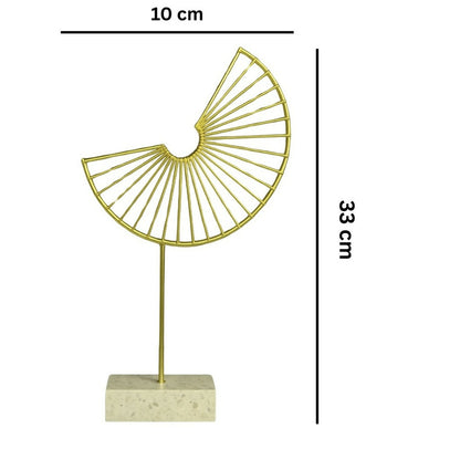Modern Gold Spiral Metal Table Decor Showpiece with Marble Base