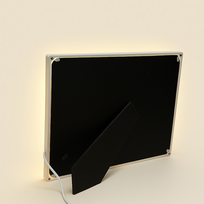 Romantic Paris-Themed LED Photo Frame with Eiffel Tower & Rose Art | Warm Light Illuminated Couple Picture Frame for Anniversary, Wedding & Valentine Gift | USB Powered Tabletop Love Photo Lamp for Bedroom & Home Decor