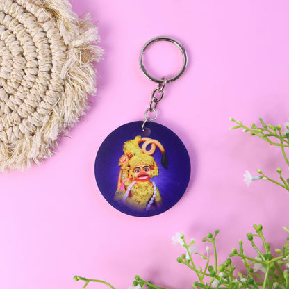 Hanuman Ji Printed Round Keychain – Durable, Vibrant & Lightweight Key Holder