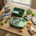 Kids Lunch Box with Compartments and Reusable Cutlery - Leakproof & Fun Animal Designs