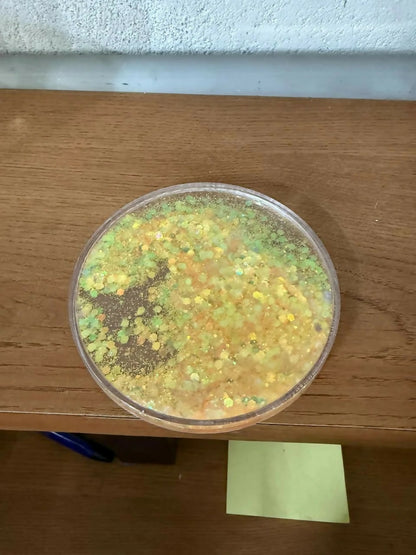 Yellow Glitter Resin Cup Lid and Coaster Set for Mug Cover