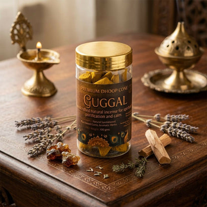 Pack of Rajwadi Guggal Dhoop Cones suitable for pooja rituals