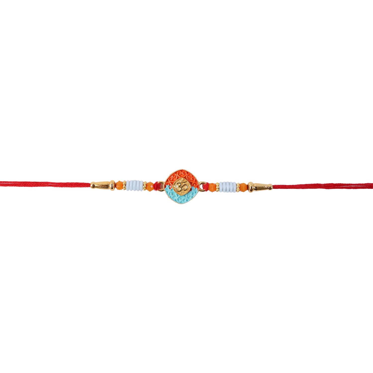 Decorative beads detail on OM Symbol Rakhi