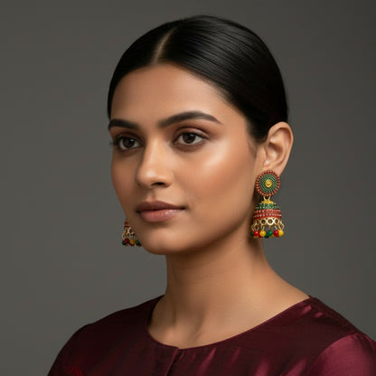Traditional Multicolour Jhumka Earrings