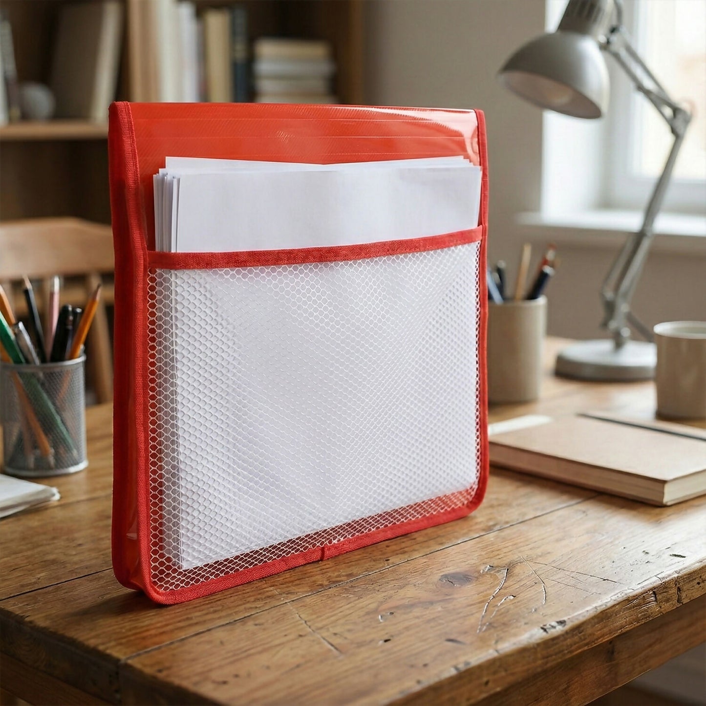 Double Pocket Document File Folder with Button Closure for Office, School Mix Colour