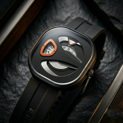 Close up of watch strap texture and buckle detail