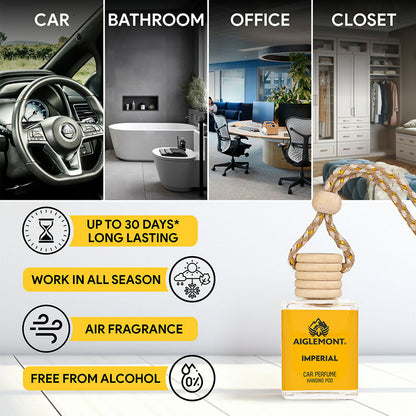 Aiglemont Imperial Car Perfume Hanging Pod 10ml | Long-Lasting Car Air Freshener | Premium Car Interior Accessory
