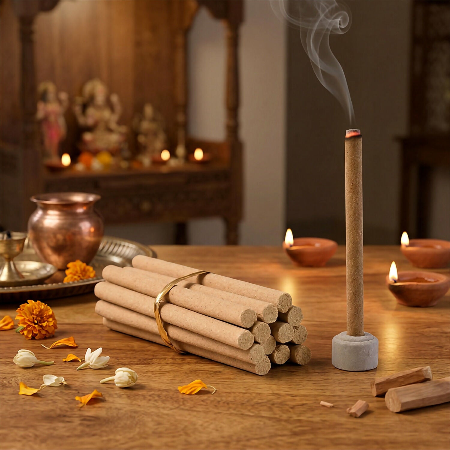 Mogra Dhoop Sticks Jar for Fresh Floral Fragrance & Daily Spiritual Use (100 Gm)