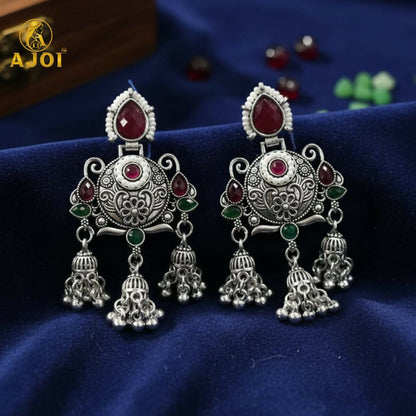 Premium Ethnic Ruby Chandbali Designer Earrings