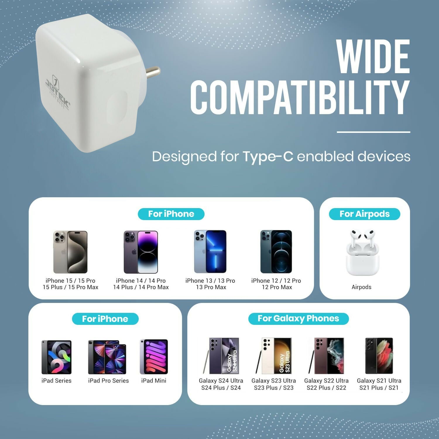 USB Type C 30W Fast Charging Adapter with Type C to Type C Cable for Smartphones