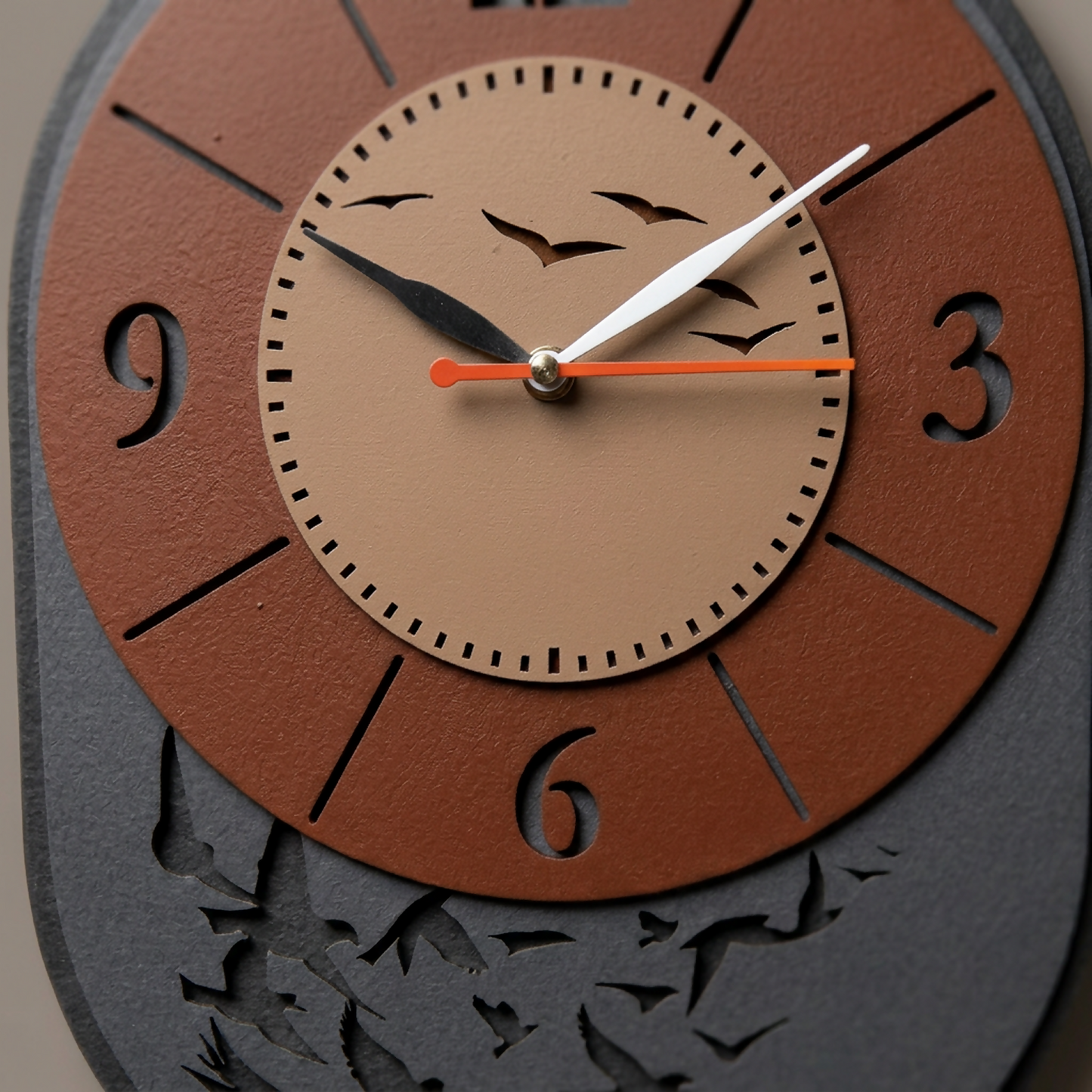 Bird Clock Balck 6