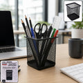 Khyati square metal pen stand – sleek desk organizer for workspace