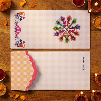 Elegant Wedding Money Envelope Gift Cover with Floral Design Pack of 10