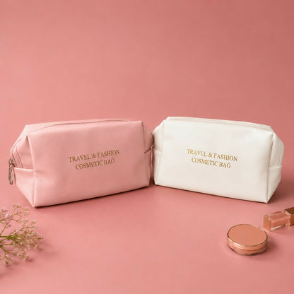 Portable cosmetic organizer pouch for makeup and skincare