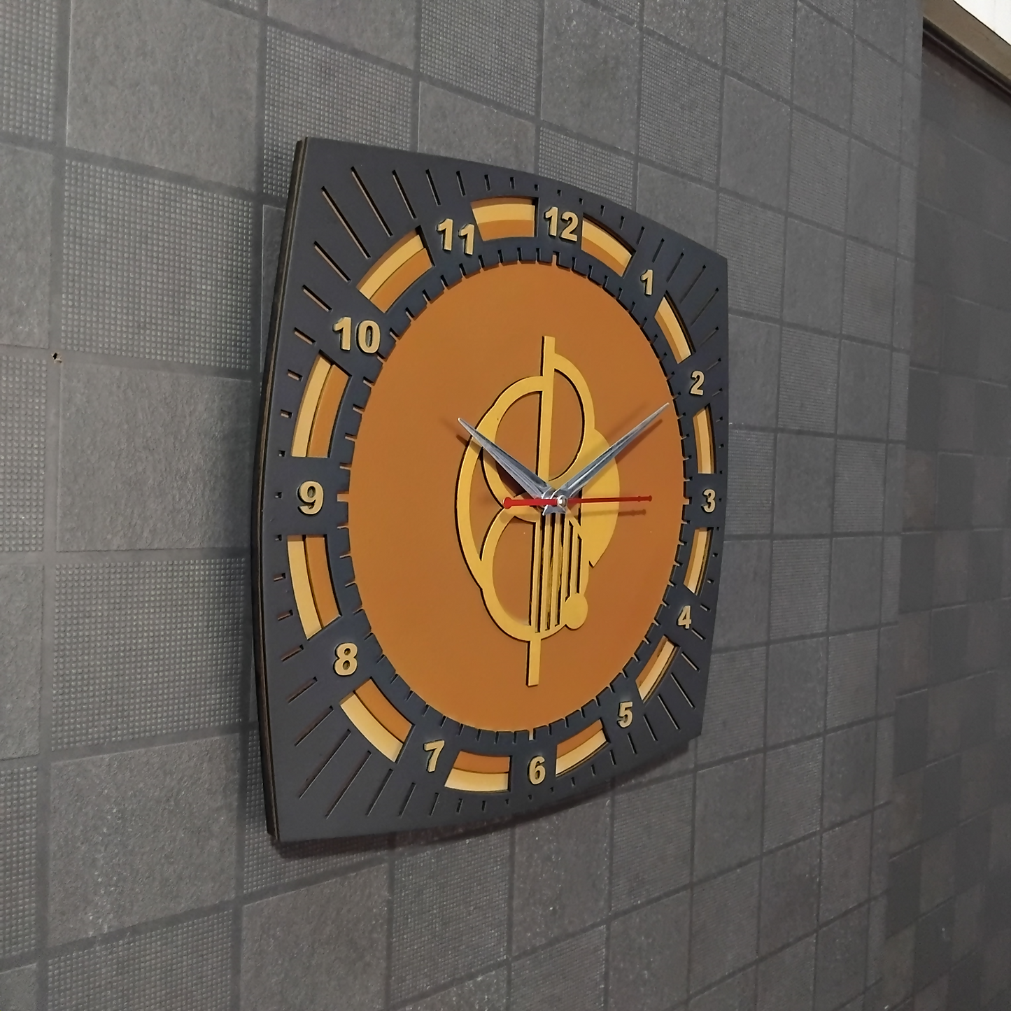 Rounded Square Clock Grey 8
