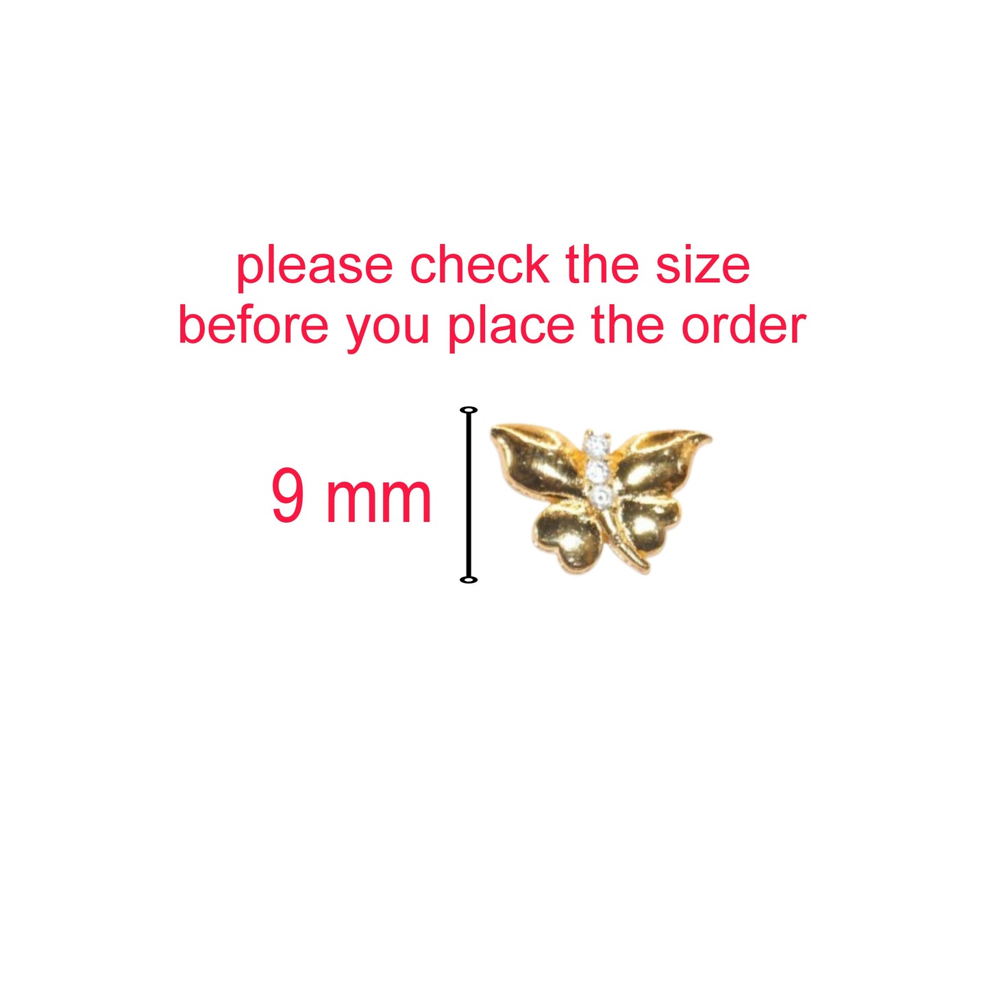 Dainty Gold Butterfly Stud Earrings with AD for women & girls