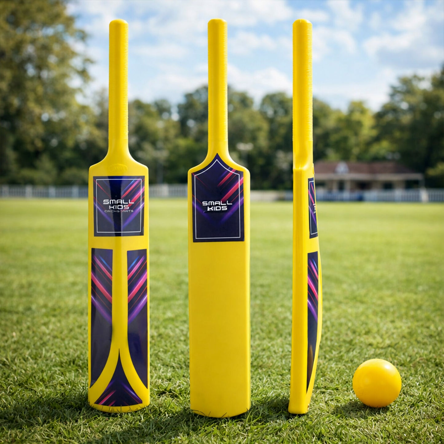 Aditi Big Cricket Kit showing bat, ball and bails