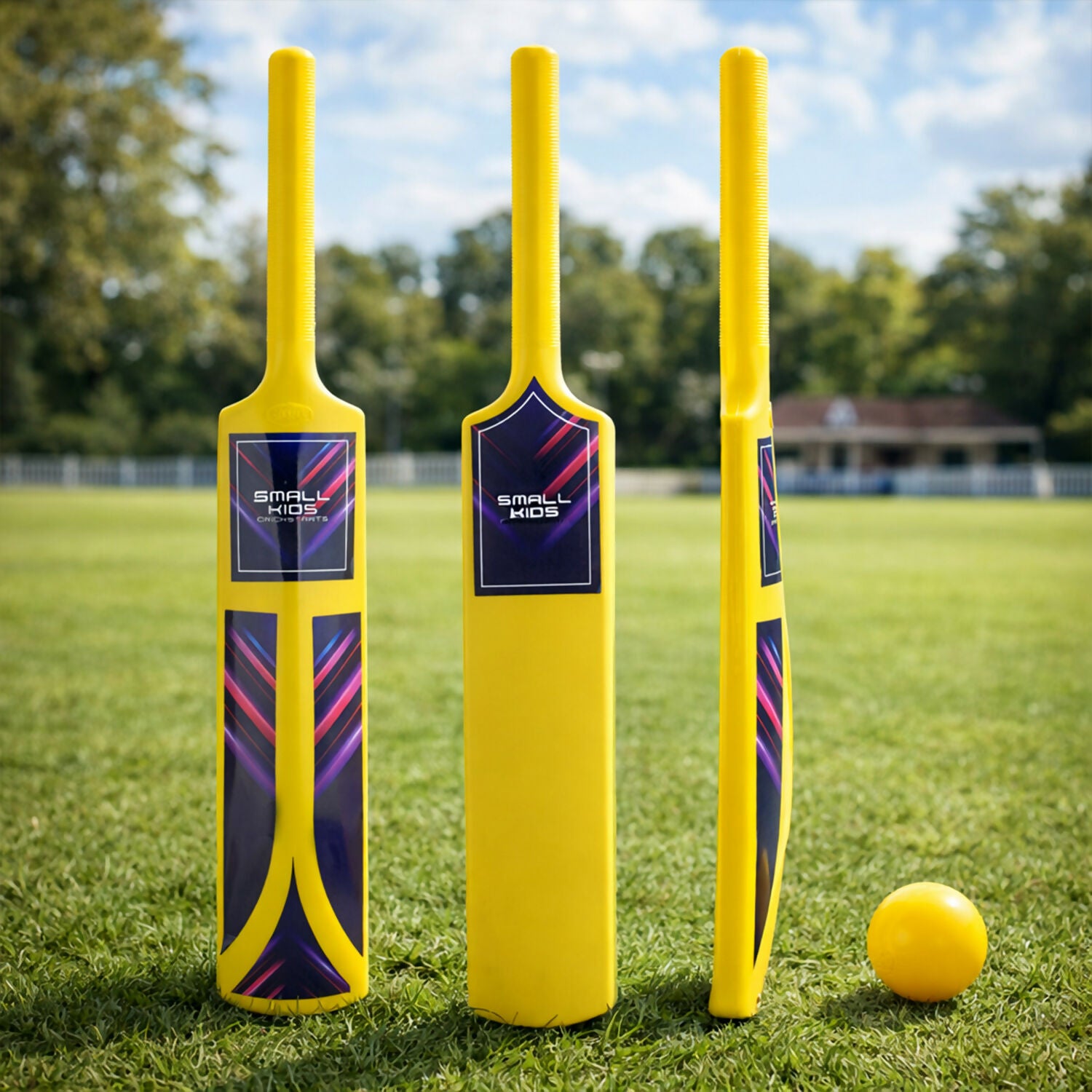Aditi Big Cricket Kit showing bat, ball and bails