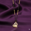 Heart-Shaped Peacock Mangalsutra – Gold-Plated Black Beads Necklace