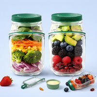 Leakproof Salad Container Jar with Dressing Cup for Office Lunch & Travel