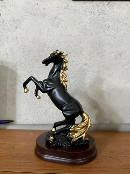 Rearing Horse Decorative Showpiece with Metallic Accents for Home & Office Decor