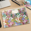 Printed A4 Document Folder – Stylish Leaf Design with Button Closure