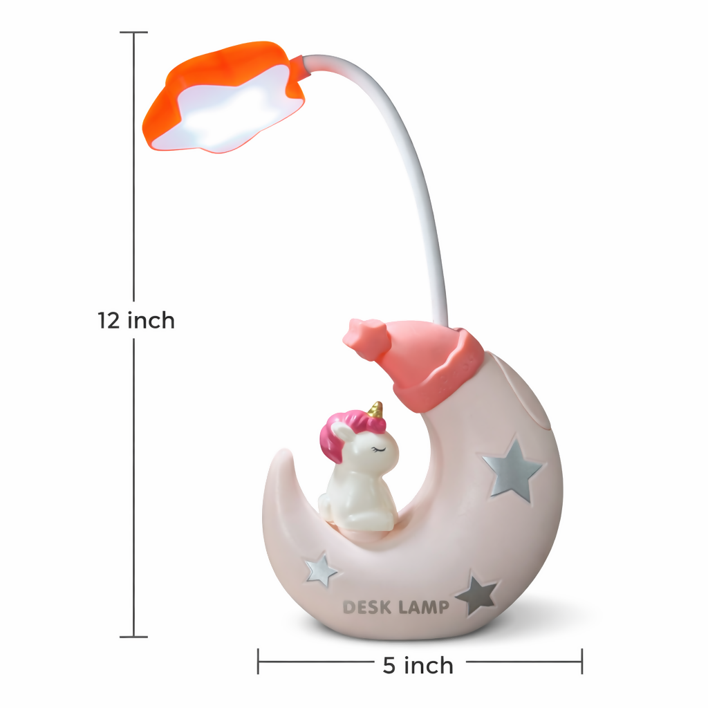 Unicorn Moon LED Desk Lamp with Pencil Sharpener for Kids Study Table